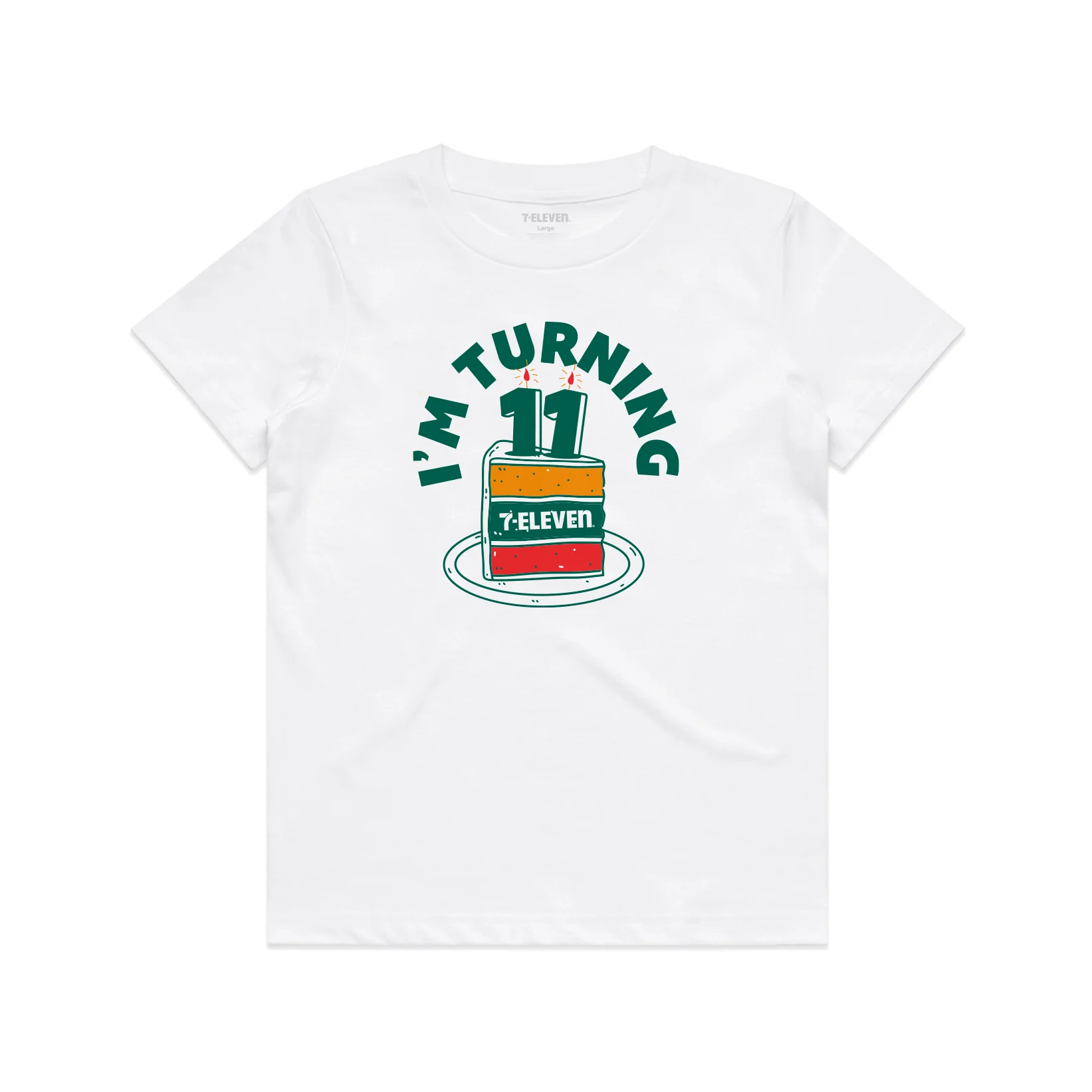 11th Birthday Cake Slice Kids Tee